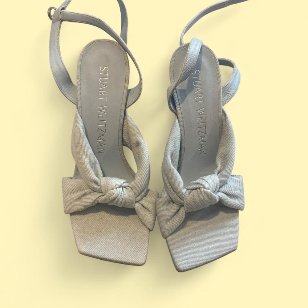 Stuart Weitzman Sky Blue Knotted Heels